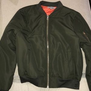 Hunter green bomber jacket